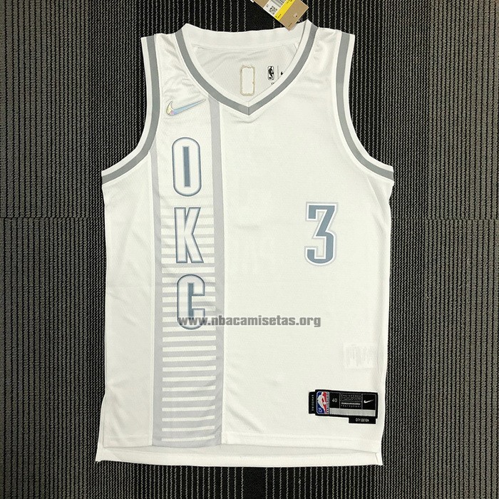 Camiseta Oklahoma City Thunder Chris Paul NO 3 Ciudad 2021-22 Blanco